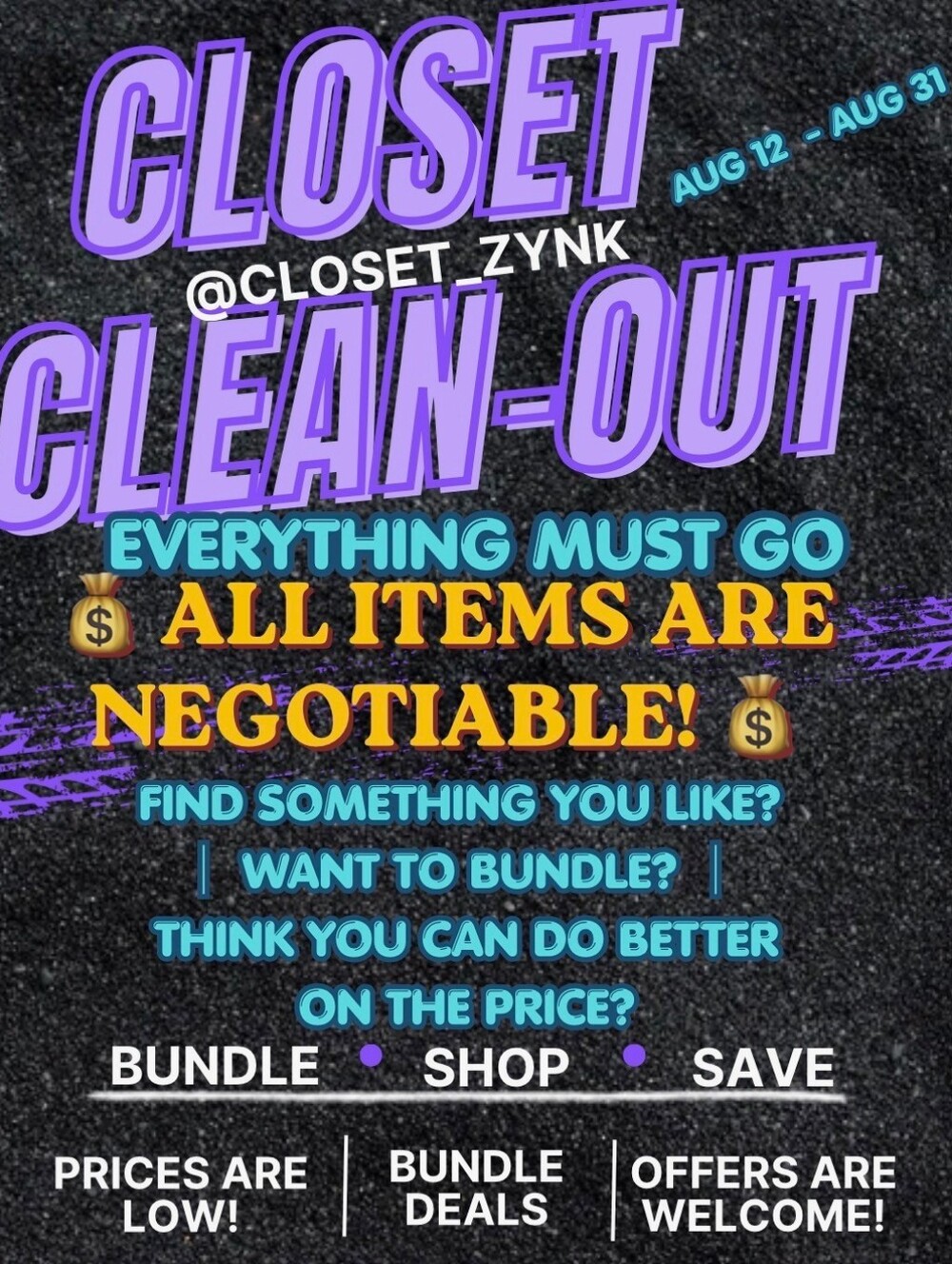 🛍️ BIG CLOSET CLEAR-OUT — EVERYTHING MUST GO! 🔥